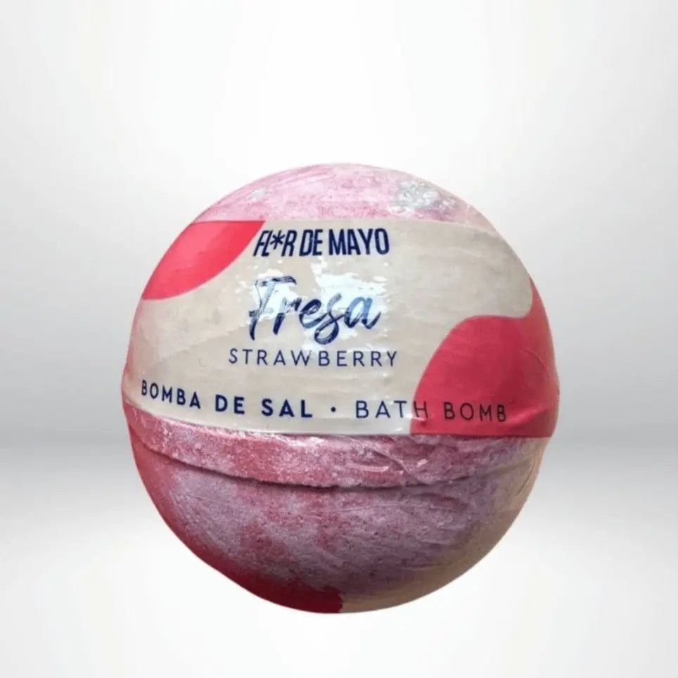 Bombe de bain à la fraise effervescentes FLOR DE MAYO